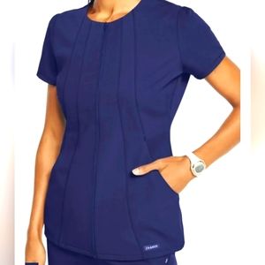 Jaanuu Princess Zip-front scrub top